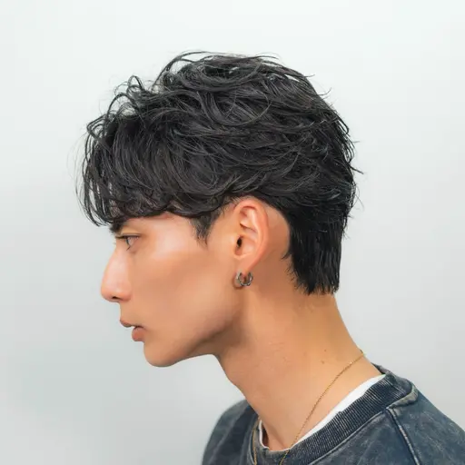 【No.1オーダー👑】メンズカット＋フェザーパーマ＋前処理剤［施術時間120分］［メンズパーマ］