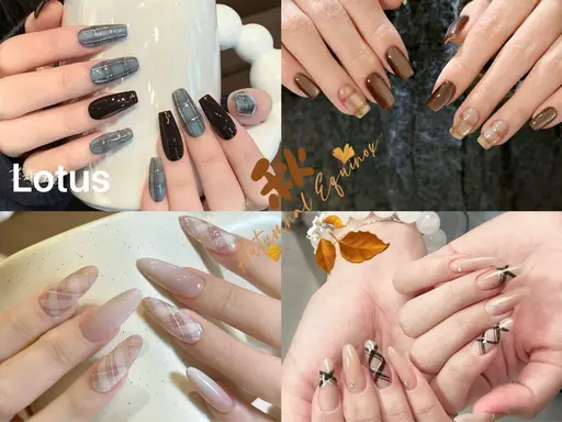 秋🍂冬⛄️人気メニューチェックデザインネイル¥7990​〜​