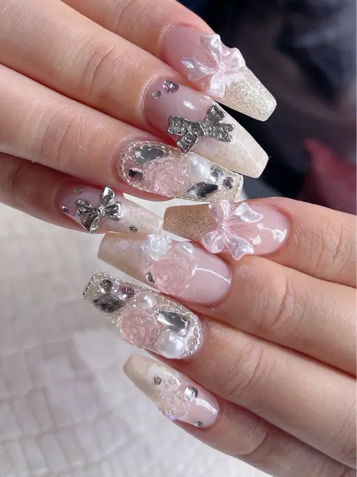 スカルプ長さ出し＋ジェルアート