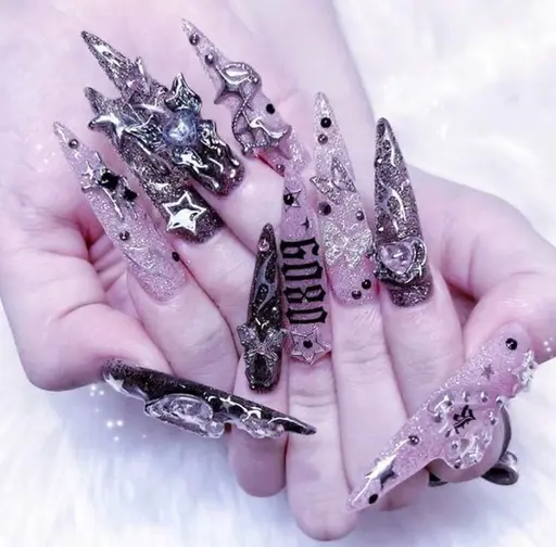 🌸ゴテゴテネイル長さ出し１０本　💅ケア込み💅パラジェル💅ストーン、シール、パーツ放題