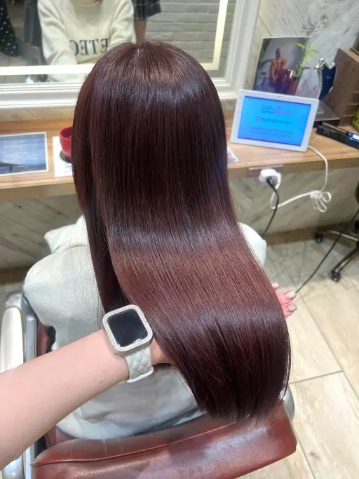 【12月minimo限定🎄❤️】大人可愛い暖色カラー＋保湿トリートメント🫧外部補修トリートメントプレゼント🧴🎀