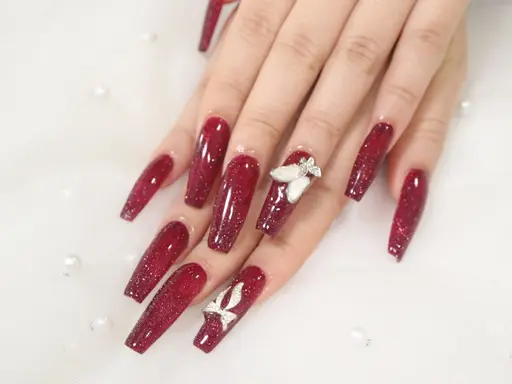 【オフ無】チップ長さ出し✨うるちゅるワンカラー💎マグ変更&パーツ追加OK🎀