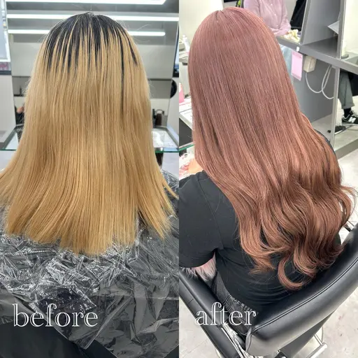 【人気No1✨️ハイトーンエクステ💖】ダブルカラー(ブリーチ込)➕シールエクステ(52ｾﾝﾁ)80本付け放題