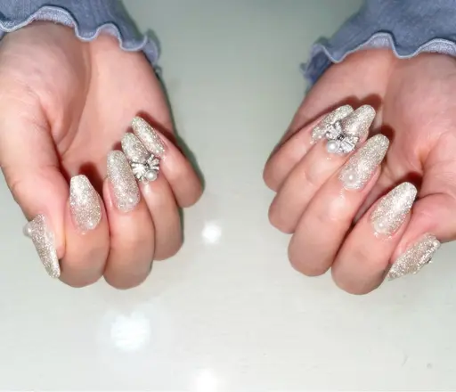 ハンド💅20色から選べるフラッシュラメネイル（付け替えオフなし）