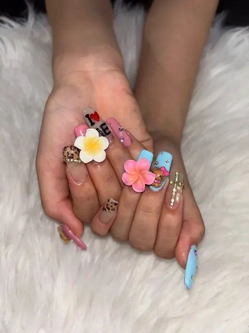 長さだしフルアート🌺オフ無し🌺【持ち込みデザイン🉑】