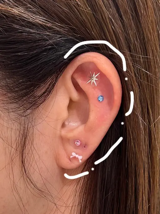 【イベント前にかわいく💖】耳つぼジュエリー✨️💎(片耳3粒、計6粒)