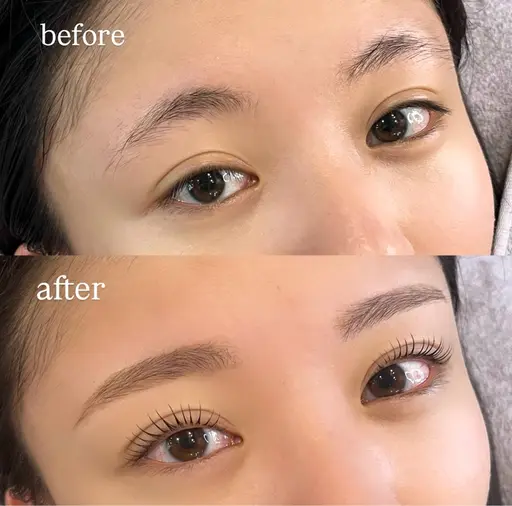 【ミニモ限定】似合わせまつ毛パーマ＋眉Wax（薄眉間引き＋メイク）のセットメニュー（トリートメントコーティング付き）