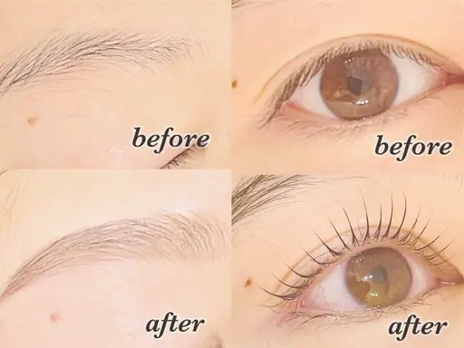 当日予約限定‼️眉毛ワックス(メイクなし)+まつ毛パーマ¥8000→¥6500