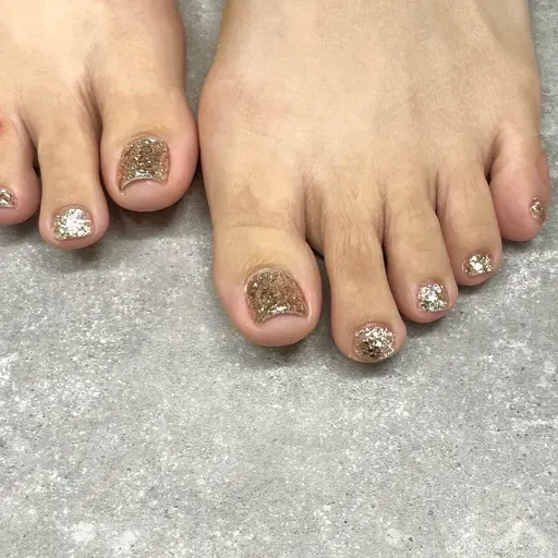 【オフあり】フットネイル　ワンカラー🌹 ※数あるカラーサンプルからお選びいただけます（ラメ込み）