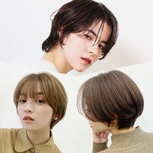 ショートカット(大人ショート、ハンサムショート、マッシュショート、コンパクトショート、ウルフカット、くびれ、丸み)