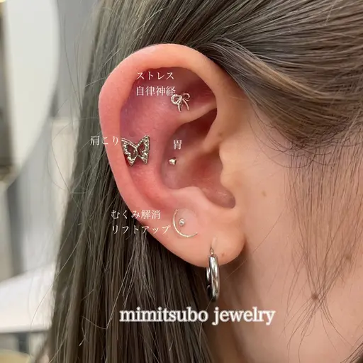 【10.11月限定】耳ツボジュエリー💎《両耳2​〜​8粒》simpleコース✨