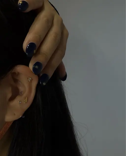 ラメネイル💅【オフ込み】➕耳ツボ片耳3個(両耳6個)まで付け放題👂”お得なセットメニュー✨”