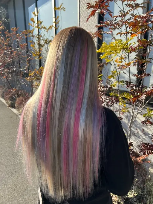 ブリーチありWカラー➕エクステ80本（カット付き✂️）