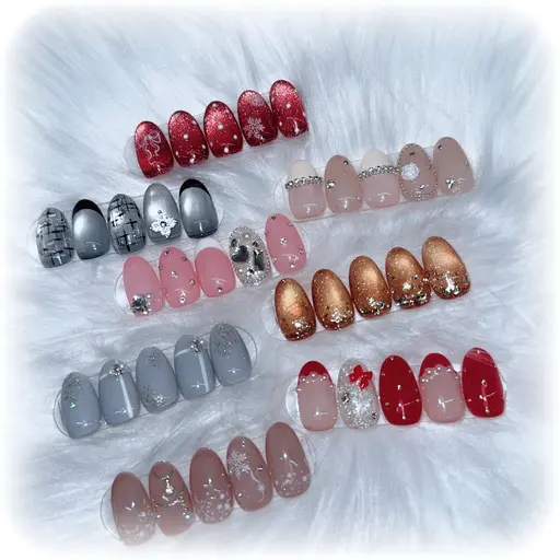 【サンプルデザイン】冬ネイル