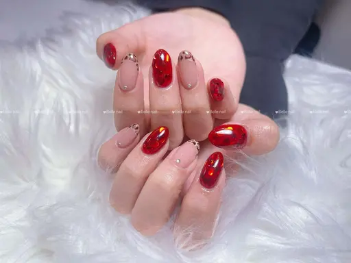 🎀ハンドネイル自爪🎀持ち込みデザインアート10本パーツ、シールつけ放題（ソフトジェルオフ無料）