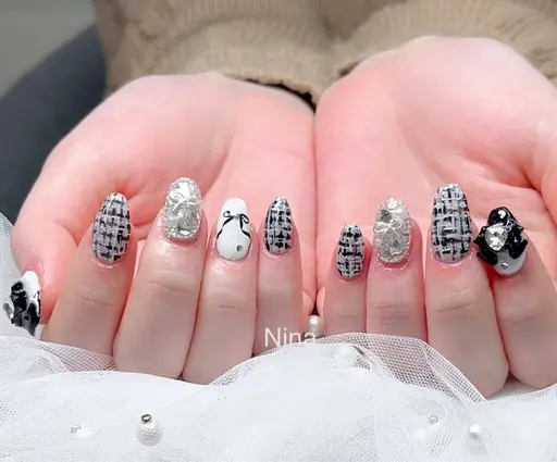 ［フォルイン/初回オフ無料】《自爪》持ち込みデザイン10本/パーツ付け¥8800