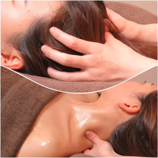 数日限定メニュー【肩首の凝り・眼精疲労に🌸】肩首オイル＋ドライヘッド顔ツボ 40分¥1500