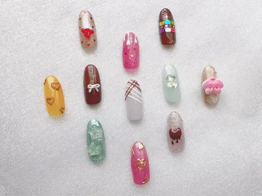 ワンカラー+バレンタインアート2本(オフあり)