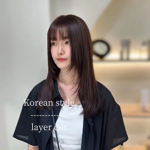 【韓国ヘア🎀】レイヤーカット＋ケアカラー＋超音波3step TR🦋💫　レイヤー/韓国風/似合わせ/骨格/