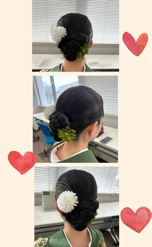 ヘアセット🪮袴着付追加+¥5500✨時間外可能🉑ご相談ください