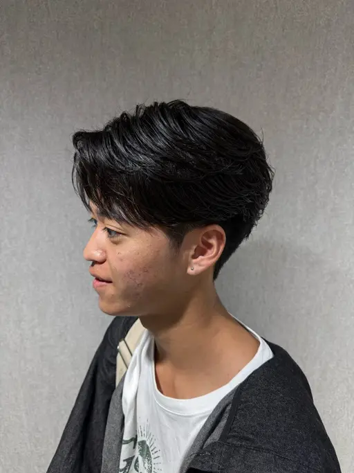 メンズカット + ナチュラル縮毛矯正 (土日祝+￥1000) #メンズ縮毛矯正