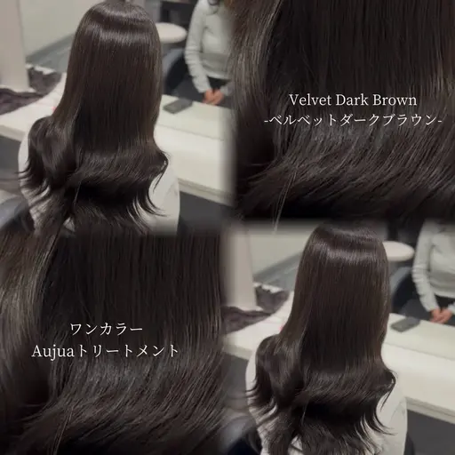 💗💗当日限定価格💗💗カラー+Aujua2stepトリートメント✨️【寒色/暖色/艶髪/透明感/暗染め】