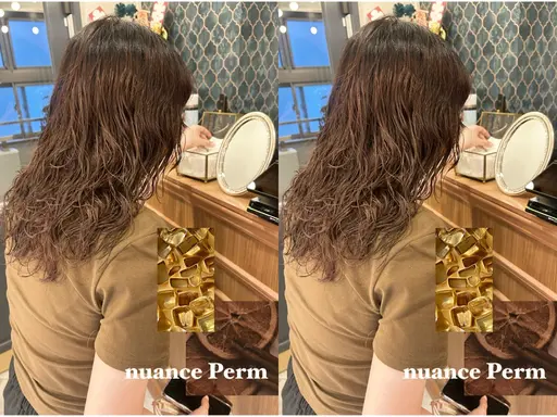 【先着限定クーポン🍫🤍】カット+似合わせパーマ+透明感カラー+3ステップうる艶トリートメント🫧