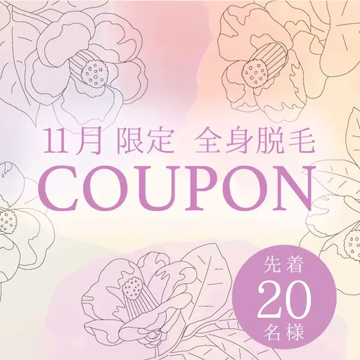 《秋のキャンペーン特別価格》【イオン導入付全身美肌脱毛】お顔VIO別☆先着20名様限定☆