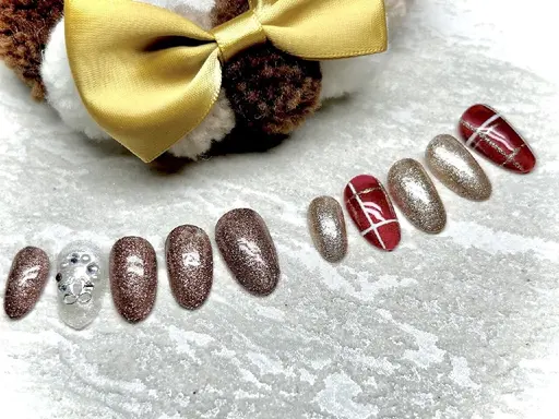 オフ込み90分♪シンプルデザインのクリスマスネイル☆店内サンプル6種類♪