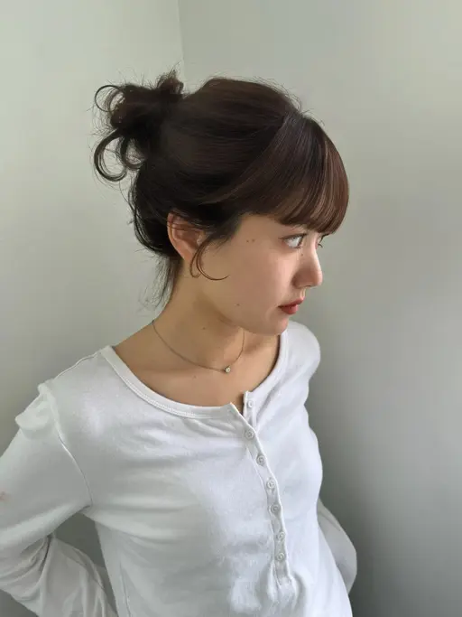 前髪・顔周りカット+髪質改善カラー🤍+リンゴ幹細胞トリートメント✨(髪質改善トリートメント)