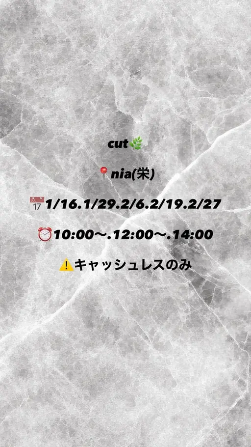 カット🌿(シャンプー、仕上げ込み)⚠️10:00〜.12:00〜.14:00〜