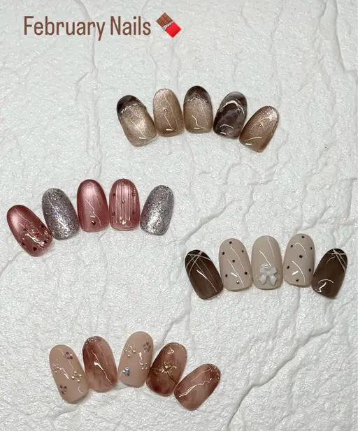 【Monthly Nails】オフなし💅🆕２月限定デザイン🍫