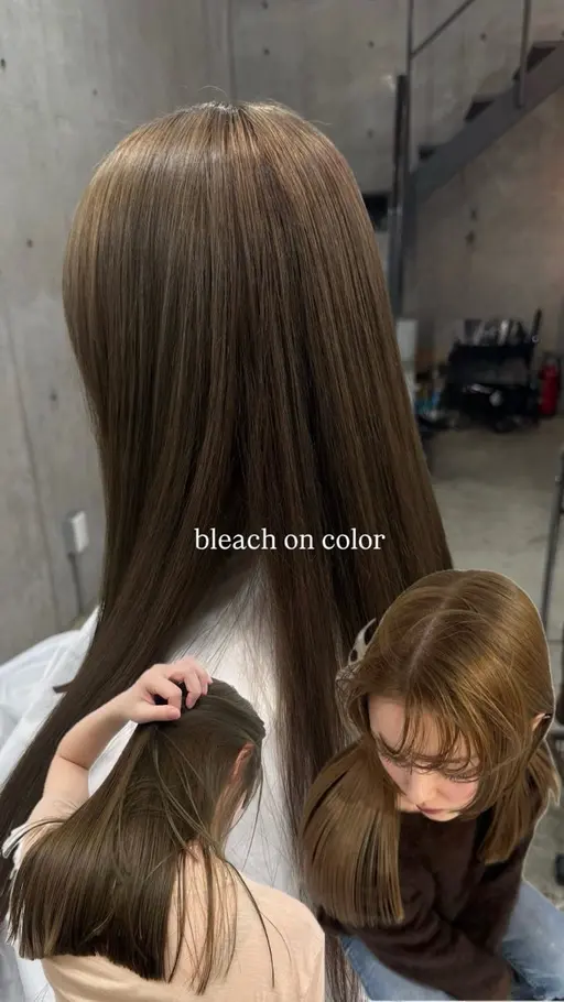 根本のみブリーチのリタッチonカラー／ポイントや全頭ブリーチ不可