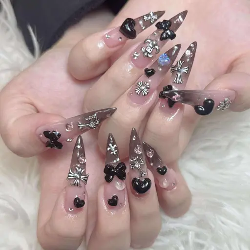 【お気に入り限定🤩】チップ長さ出し＋ゴテゴテアートやり・パーツつけ放題