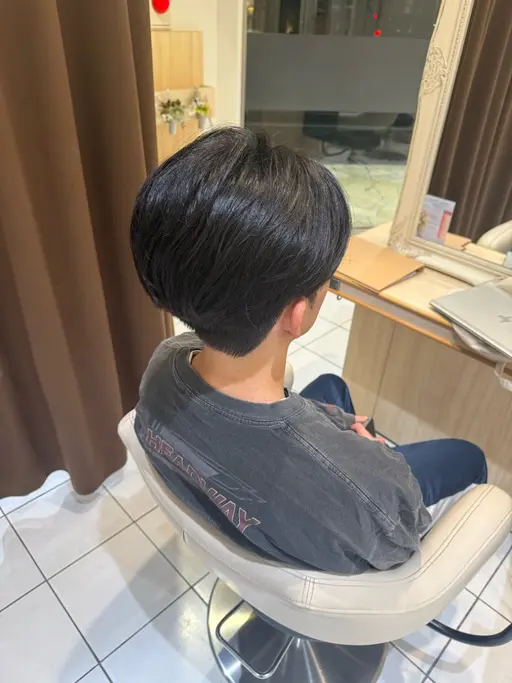 メンズ曲がる縮毛矯正+カット