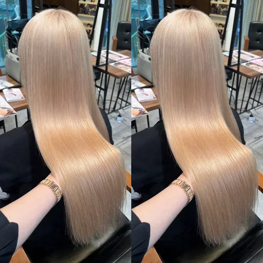 【🌸卒業おめでとうクーポン🌸】㊗初ブリーチ大歓迎‼️ブリーチありダブルカラー💕💕髪質改善トリートメント付き💎