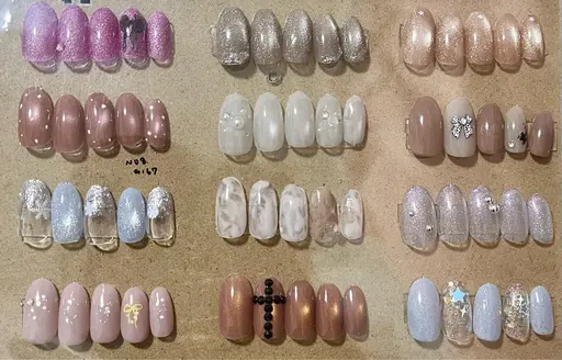 人気No.1! 定額デザインA(自店他店ジェルオフ無料,他店長さだしオフ+¥1000頂きます)