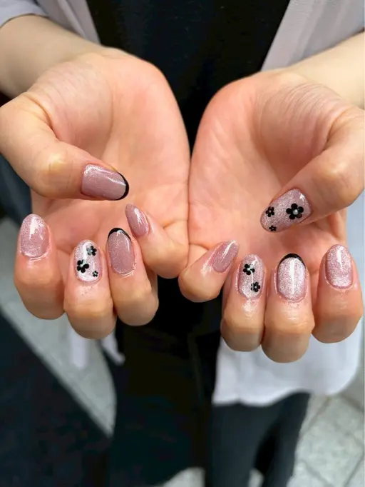 大人可愛い♪マグベース◇フラワー+細フレンチ【オフなし】