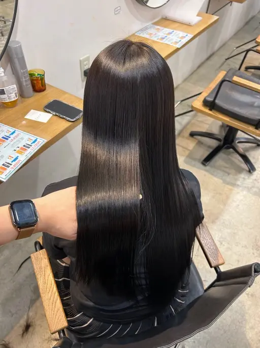 【No.1 最強のツヤ髪✨️✨️】カット+酸性ストレート+カラー