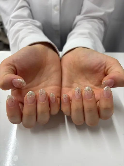 【オフなし】アクリルロング ラメグラ仕上げ