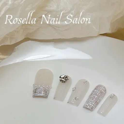 【定額デザイン】冬のマグネット×パールネイル(ジェルオフ+550円+30min/長さだしオフ+1100円+30min）