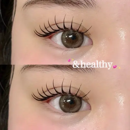 【人気No1】&Healthy🩶80本⌇自まつ毛を傷ませない技法の育毛フラットラッシュ×パーマ⌇