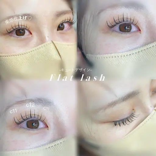 マツエクフラットラッシ100本前後☆オフ込み