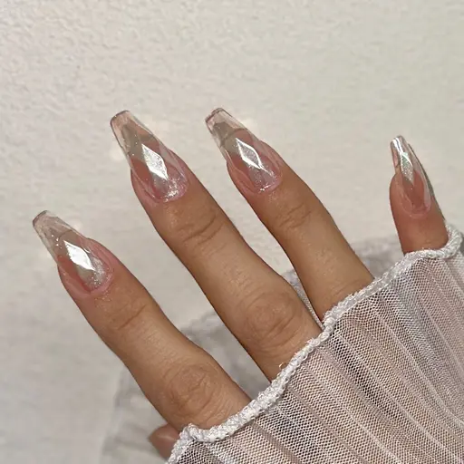 🆕▪️オフあり▪️話題のAI nail💎【ジェルオフ無料】専用チップ10本長さ出し➕オーロラミラー🪄