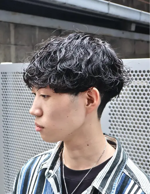 【梅田波巻き特化】セット簡単◎                        メンズカット＋波巻きパーマ＋TR
