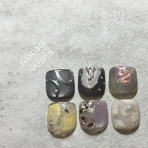 ケア付きフットネイル親指2本ART【オフ込】