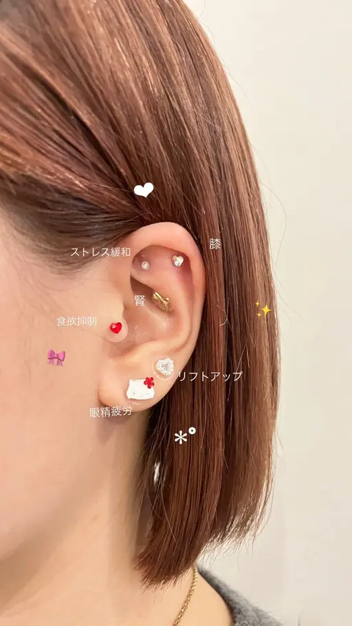 SNSで話題！耳ツボjewelry💎両耳12粒まで