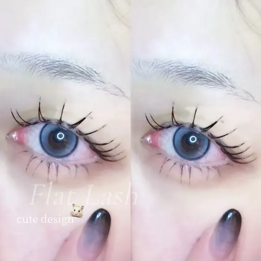 🌙‼️11月限定‼️🌙自まつげ負担無しカシミヤフラットラッシュ100本~/韓ドル風束感/美容液コーティング付き🪽