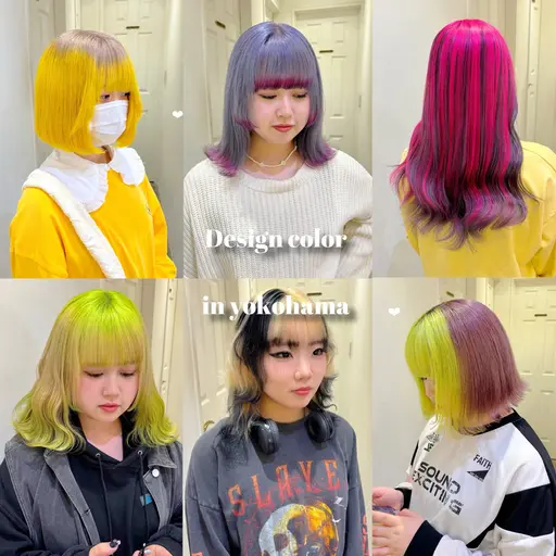 🌷🫧おすすめ🫧🌷1回ブリーチ＋カラーで作るデザインカラー🤍(2色までは追加料金なし)