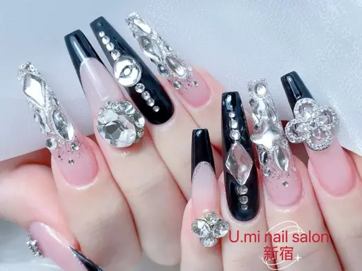 全員ケアカラージェルスカルプアート【チップ長さだしXLサイズ】★ アート無制限やり放題¥ 18990